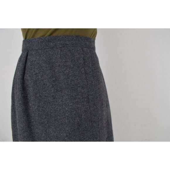 Vintage 80s Charcoal Gray Wool combo Midi Skirt size 8 | 27 waist - Picture 7 of 9